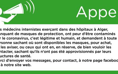 Des médecins internistes lancent un appel pour des masques de protection…