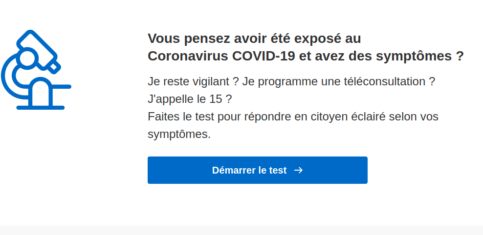 Coronavirus : testez en ligne si vous avez les symptômes du Covid-19